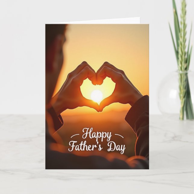 Sunset Heart Sweet Fathers Day Card (Front)