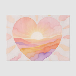 Sunset Heart Watercolor Serenity Tissue Paper