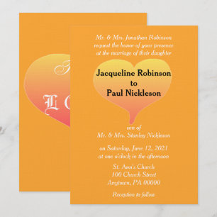 Sunset Heart Wedding Invitation