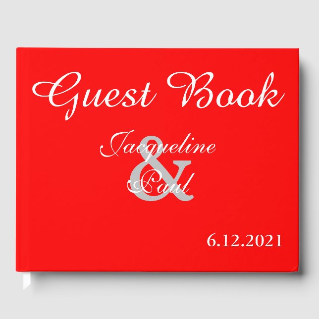 Sunset Hearts Red Wedding Book (Front)