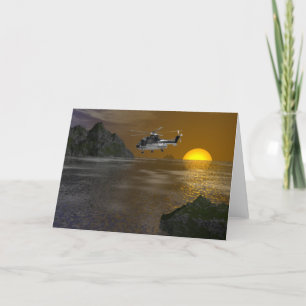Sunset Helicopter Card