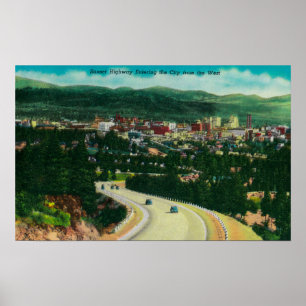 Sunset Highway entering Spokane from the West Poster