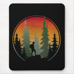 Sunset Hiking Nature Forest Mouse Mat