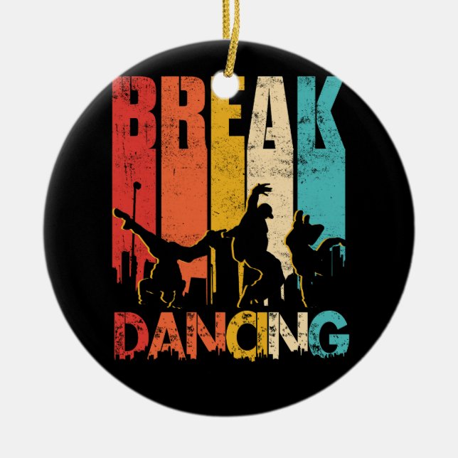 Sunset Hip Hop Urban Dance Breakdancer Street Art  Ceramic Tree Decoration (Front)