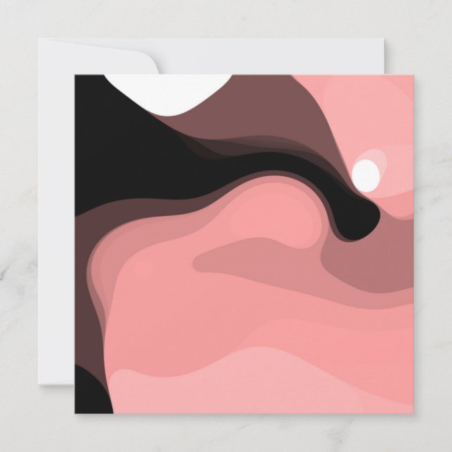 Sunset Horizon: Abstract Pink, Black & White (Front)