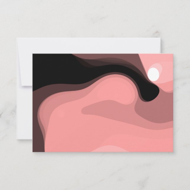 Sunset Horizon: Abstract Pink, Black & White Card (Front)