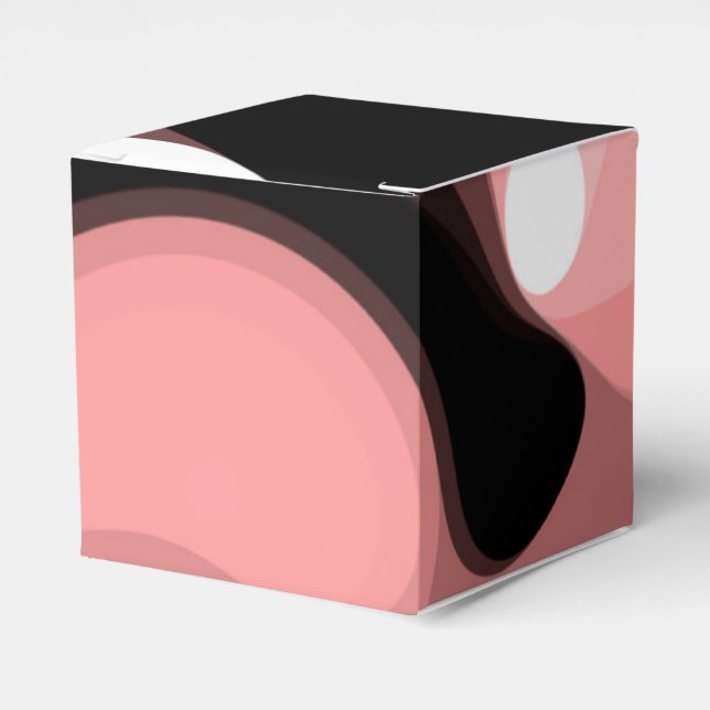 Sunset Horizon: Abstract Pink, Black & White Favour Box (Front Side)