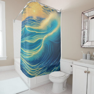 Sunset Horizon by the Beach Shower Curtain