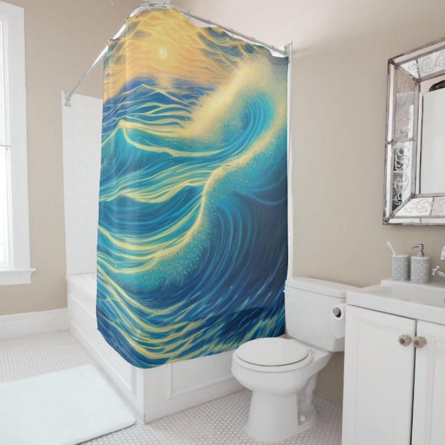 Sunset Horizon by the Beach Shower Curtain (In Situ)