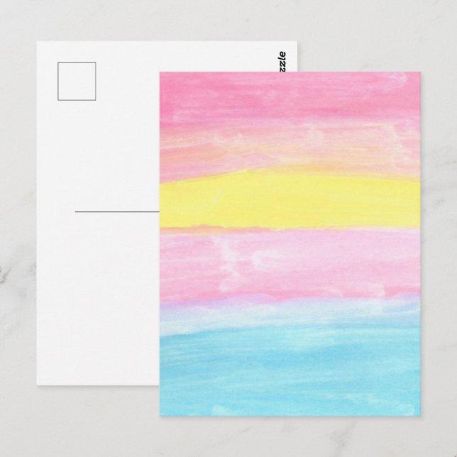 Sunset Horizon Watercolor Abstract  Postcard (Front/Back)
