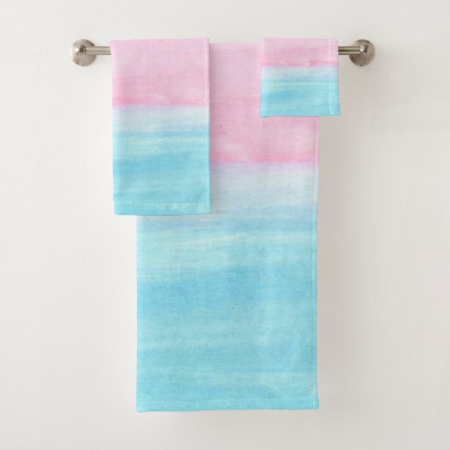 Sunset Horizon Watercolor  Bath Towel Set (Insitu)
