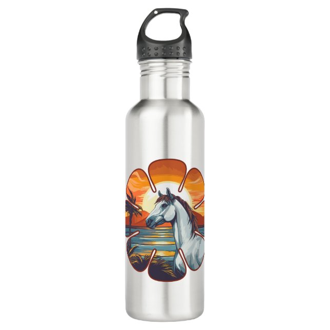 Sunset Horse 710 Ml Water Bottle (Front)
