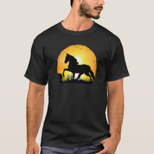 Sunset Horse Breed Silhouette Haflinger Horse T-Shirt