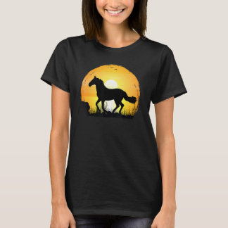 Sunset Horse Breed Silhouette   Mustang Horse T-Shirt