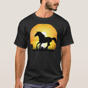 Sunset Horse Breed Silhouette Thoroughbred T-Shirt