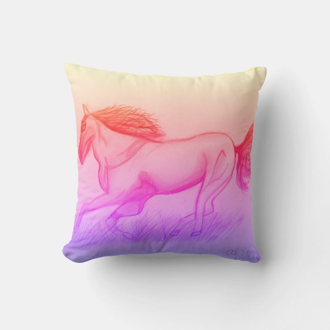 Sunset Horse Pilow Cushion (Front)