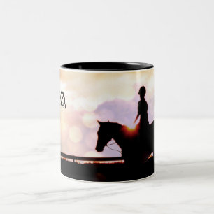 Sunset Horse Ride Two-Tone Coffee Mug