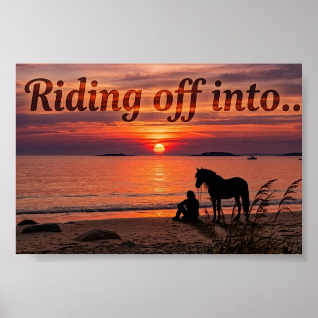 Sunset Horse Silhouette- Art Print (Front)
