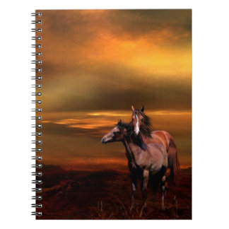 Sunset horses notebook