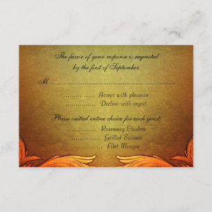 Sunset Hues Fall Wedding Monogram Design RSVP Card