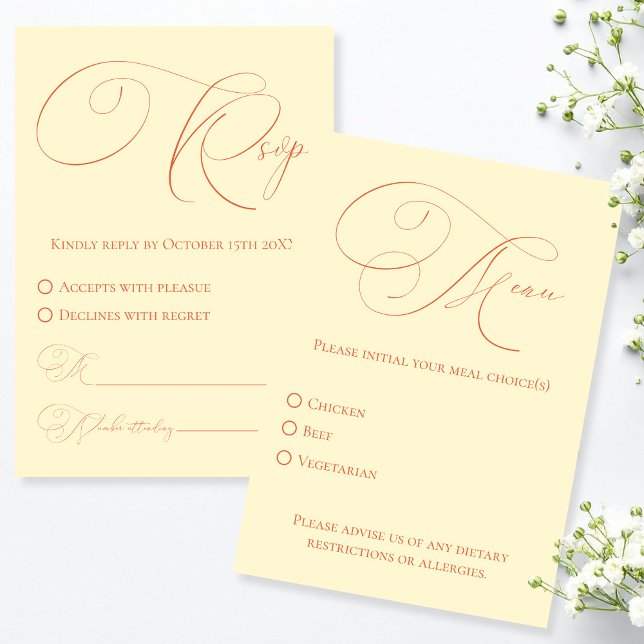 Sunset Hues RSVP with Meal Choice Response Card (Sunset Hues RSVP with Meal Choice Response Card)