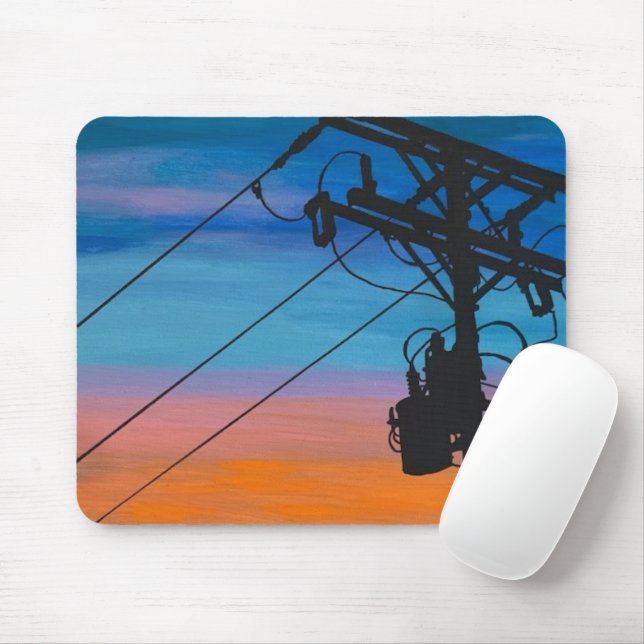 'Sunset Hum' Painting on a  Mouse Mat (With Mouse)