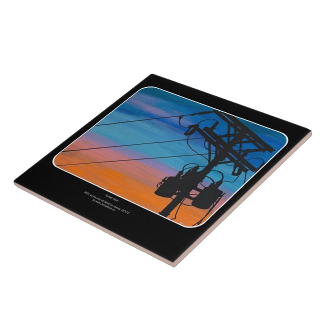 'Sunset Hum' Painting on a  Tile (Side)
