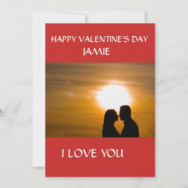  SUNSET I LOVE YOU  VALENTINE'S DAY CARD (Front)