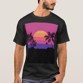 Sunset Illustration Black T-Shirt