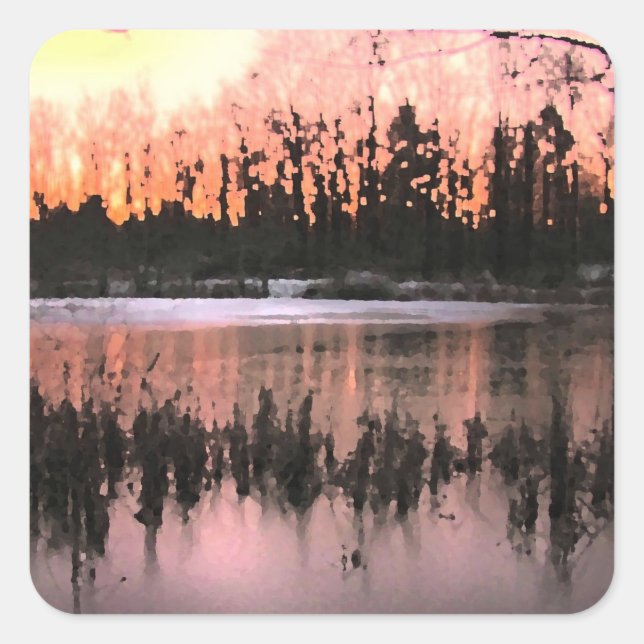 Sunset Impressions Square Sticker (Front)