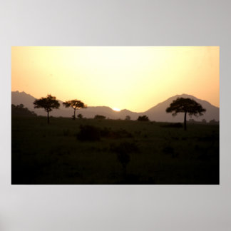 Sunset in Africa Poster