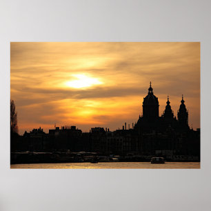 Sunset in Amsterdam Poster