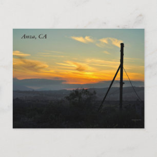 Sunset In Anza, CA Postcard