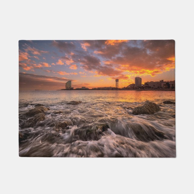 Sunset In Barcelona Doormat (Front)