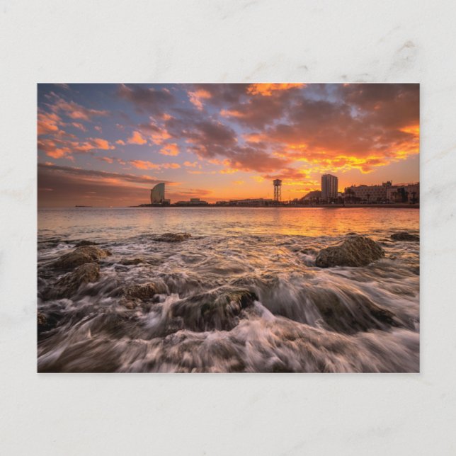 Sunset In Barcelona Postcard (Front)
