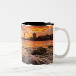 Sunset In Barcelona Two-Tone Coffee Mug