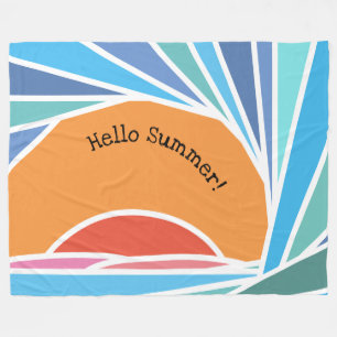 Sunset in Barrel Wave Fleece Blanket
