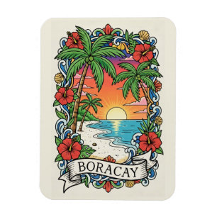 Sunset in Boracay Philippines Magnet