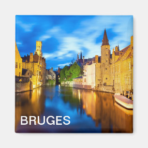 Sunset in Bruges. Belgium Magnet