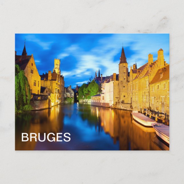 Sunset in Bruges. Belgium Postcard (Front)