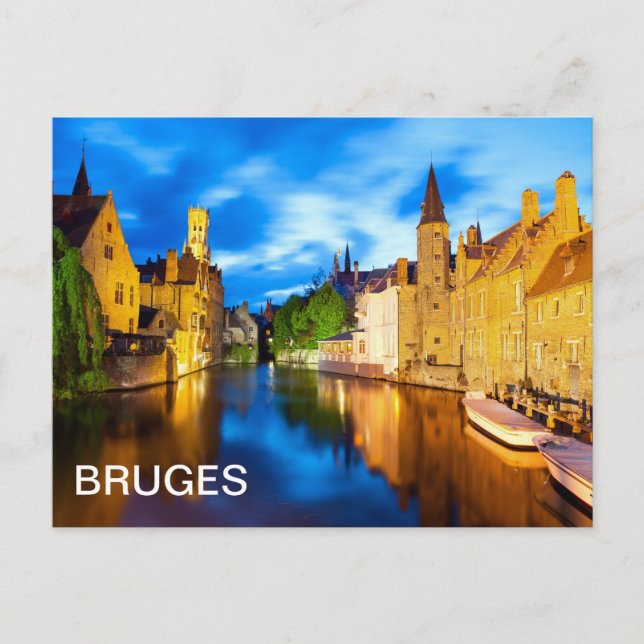 Sunset in Bruges. Belgium Postcard (Front)