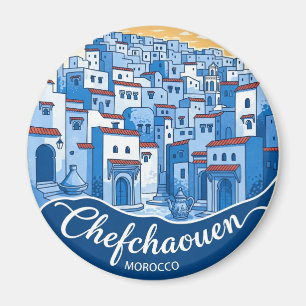Sunset in Chefchaouen Morocco Travel Magnet