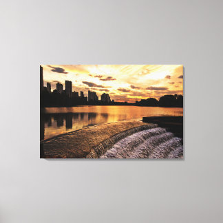 Sunset In City Londrina Canvas Print