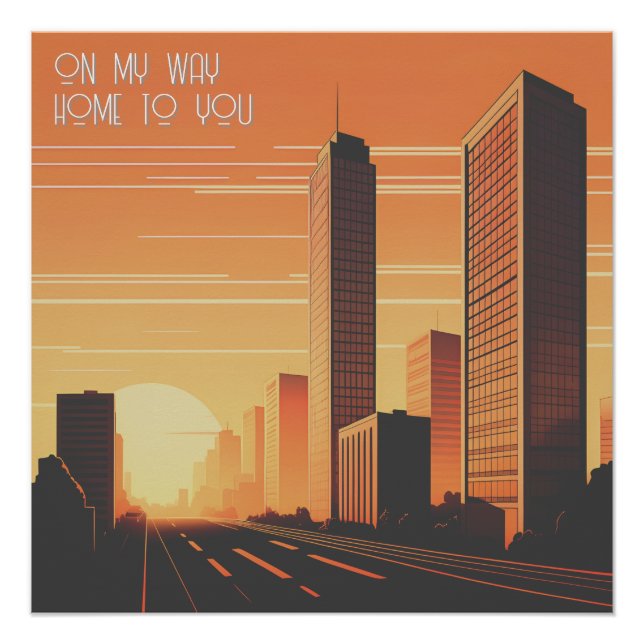 Sunset in City (On My Home to You) Poster (Front)