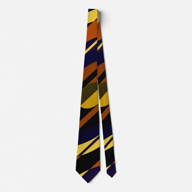 Sunset In Crimson Tones Fractal Artistic Pattern Tie (Front)