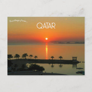 Sunset in Doha Qatar Postcard