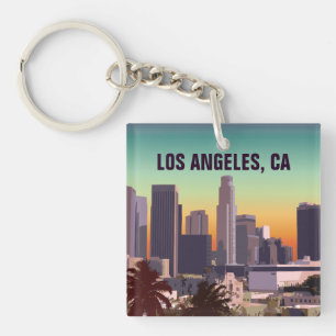 Sunset In Downtown Los Angeles, California Key Ring