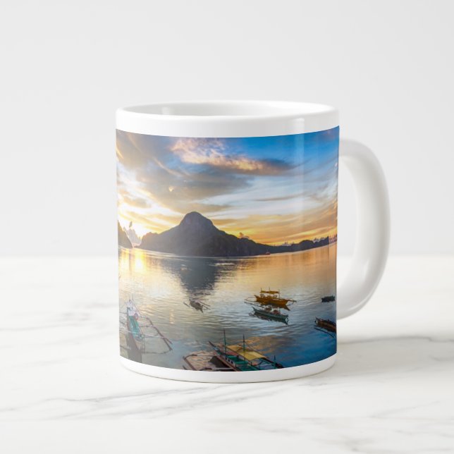 Sunset in El Nido Large Coffee Mug (Front Right)