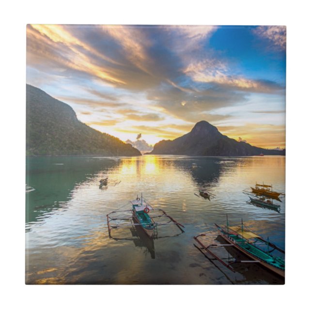 Sunset in El Nido Tile (Front)