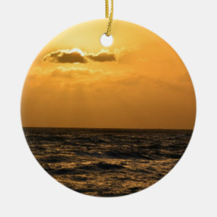 Sunset in Hawaii at Koloa Ceramic Tree Decoration